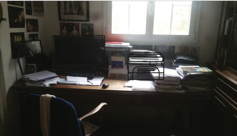 Une photo du bureau de Noémie, enseignante d’histoire-géographie dans le lycée enquêté par Magali Loffreda.
